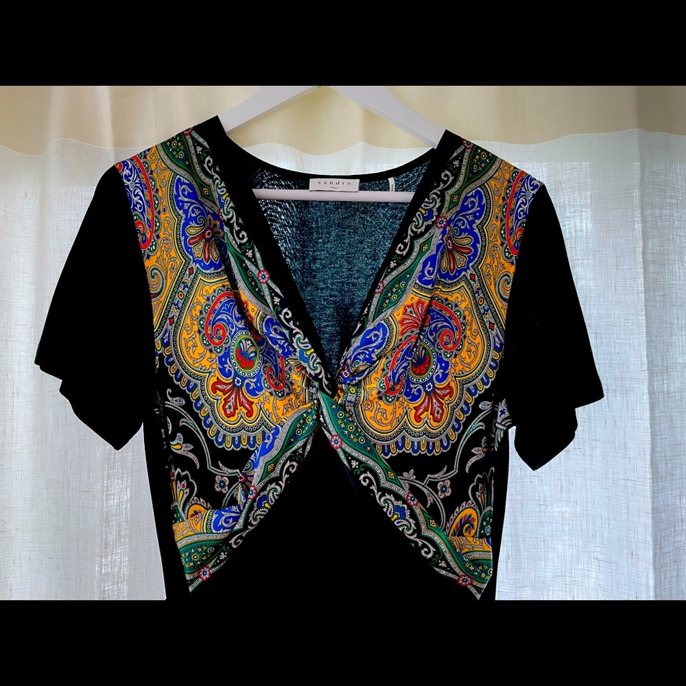 Sandro Paris maxi dress with silk bandana details